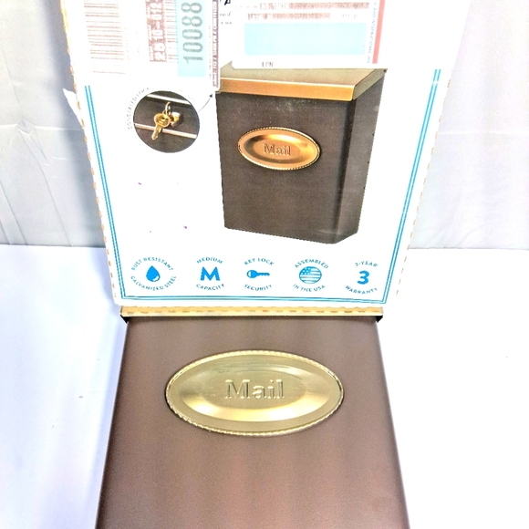 Architectural Designer Galvanized Bronze Top Load Wall Mount Locking NWB Mailbox - Picture 11 of 11